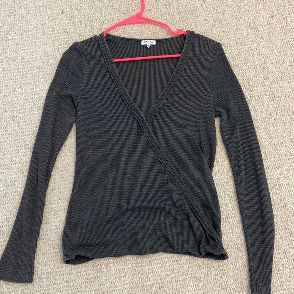 Splendid Grey Crossover Top - Medium